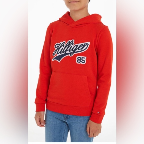 Tommy Hilfiger Other - Tommy Hilfiger Varsity Script Logo Hoodie Red